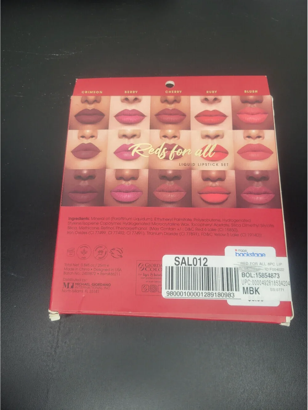 Michael Giordano Liquid Lipstick 5 Color Set 